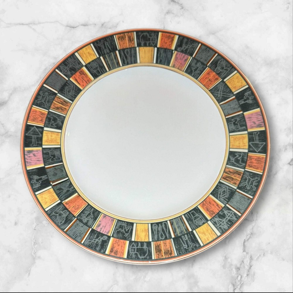 Sasaki Akan Dinner Plates 10.75” | Set of 6 | Bold Pattern | Excellent (80 chara