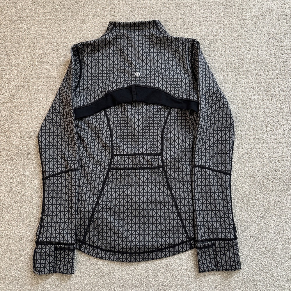 Lululemon Define Jacket Gray Black Trio Geo Printed Inkwell Black Women Size 6