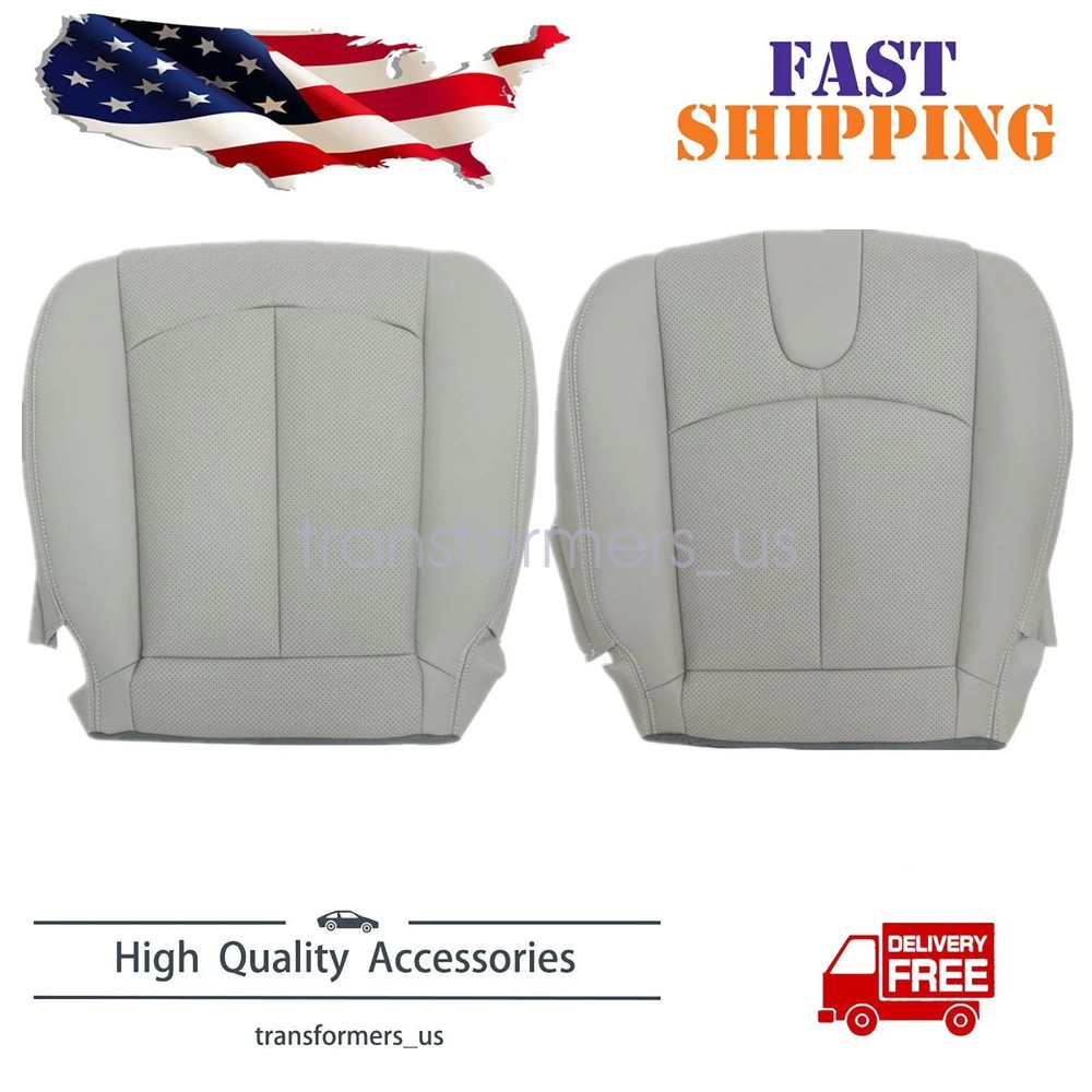 For 2008 - 2013 Infiniti G37 Driver / Passenger Bottom Leather Seat Cover Gray
