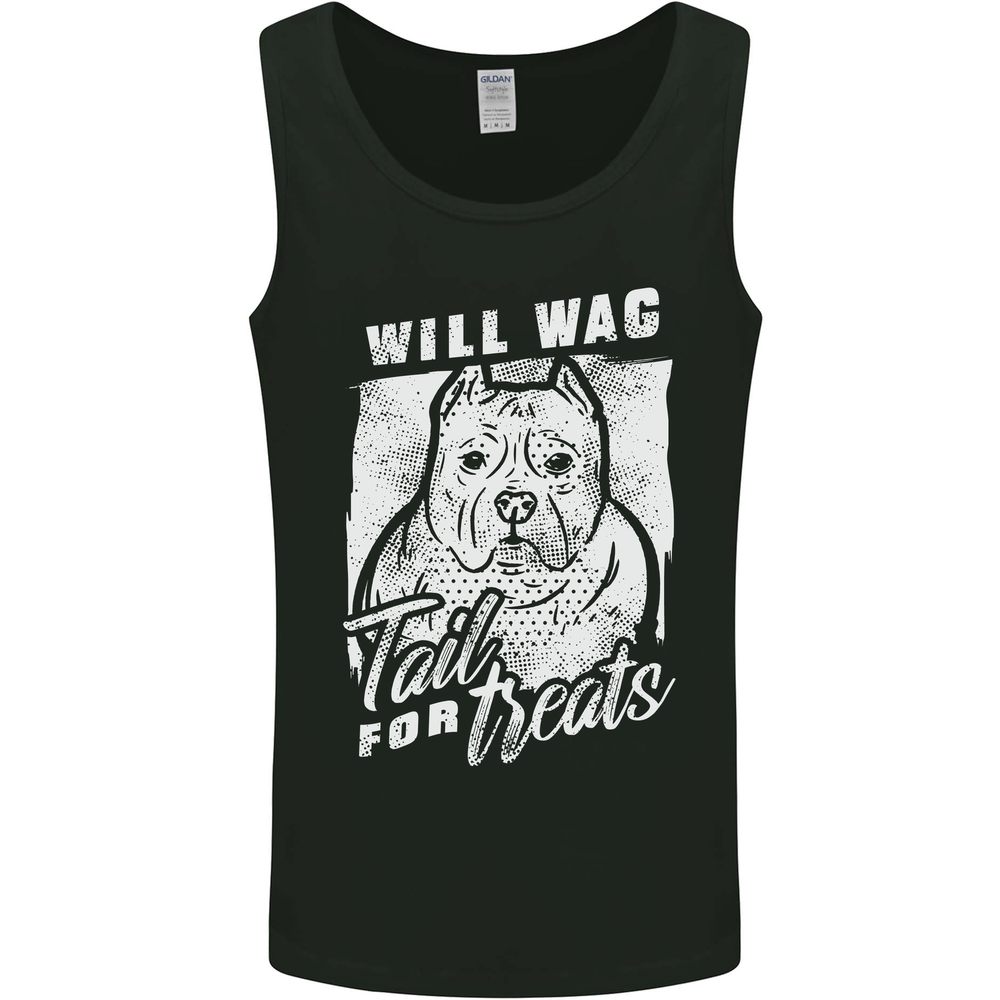 Staffordshire Terrier Wag For Treats Funny Mens Vest Tank Top