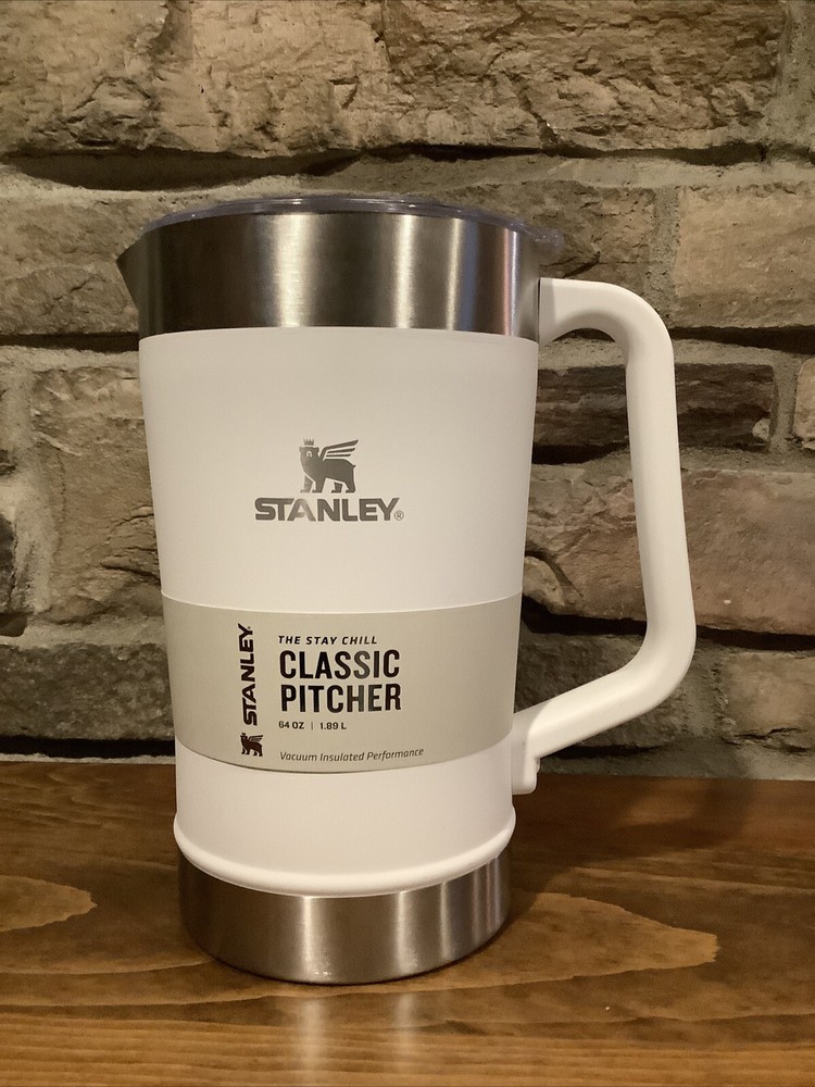 Stanley 64oz Stainless Steel Stay-Chill Pitcher Frost White Insulated Ice Cold Beverage Dispenser  