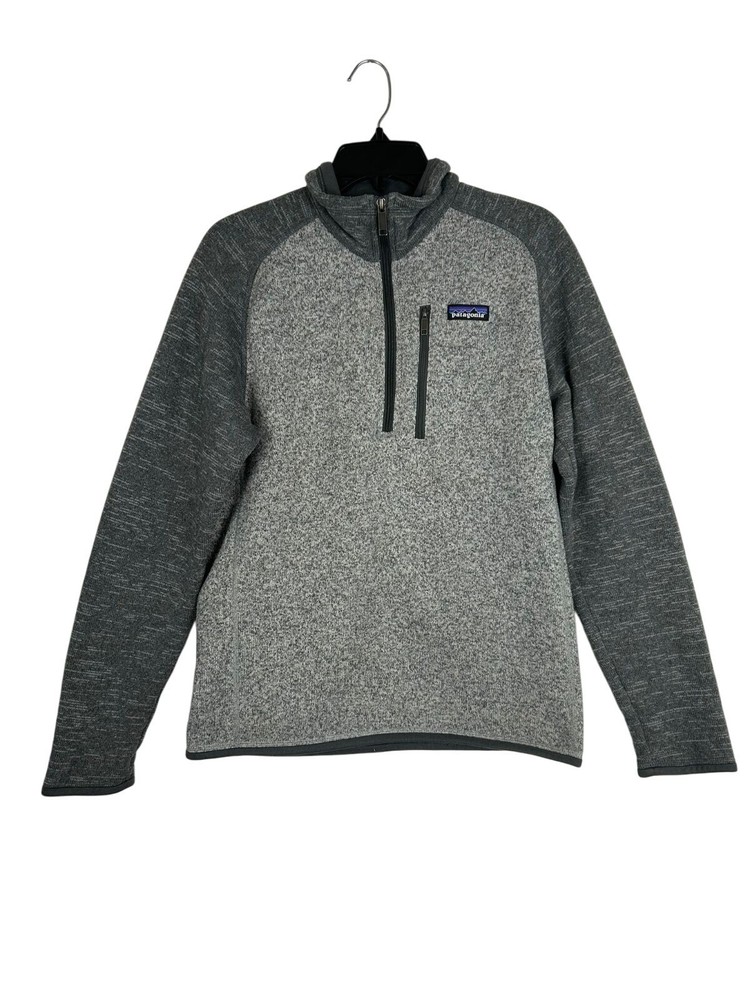 Patagonia Mens Better Sweater 1/4 Zip Gray Polyester Fleece Jacket Size Small
