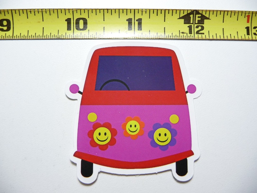 Happy Smiling Flower Van Life Sticker Decal for Travel Adventures