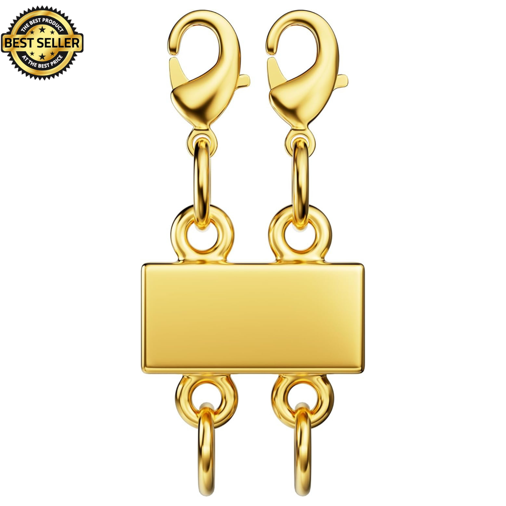 Necklace Layering Clasp - 18K Gold Necklace Separator for Double Gold A