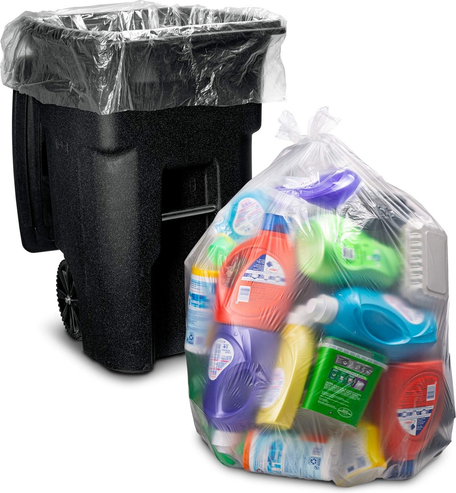95-100 Gallon Clear Trash Bags Heavy Duty | 25 Bags | Extra Large 96 Gallon T...
