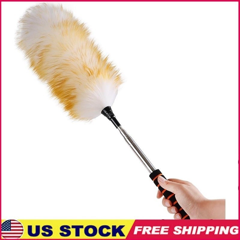 Extendable Wool Duster W/ Ergonomic Handle Efficient Dusting High Places New