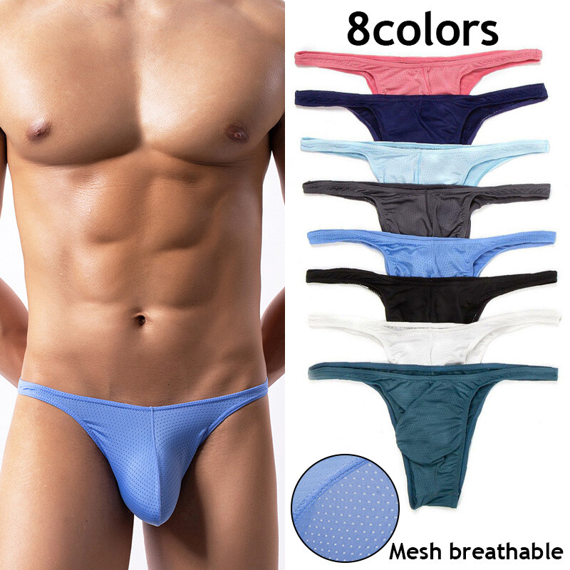Men Comfortable Panties Briefs Breathable Thong Low Waist Sexy Knickers wi