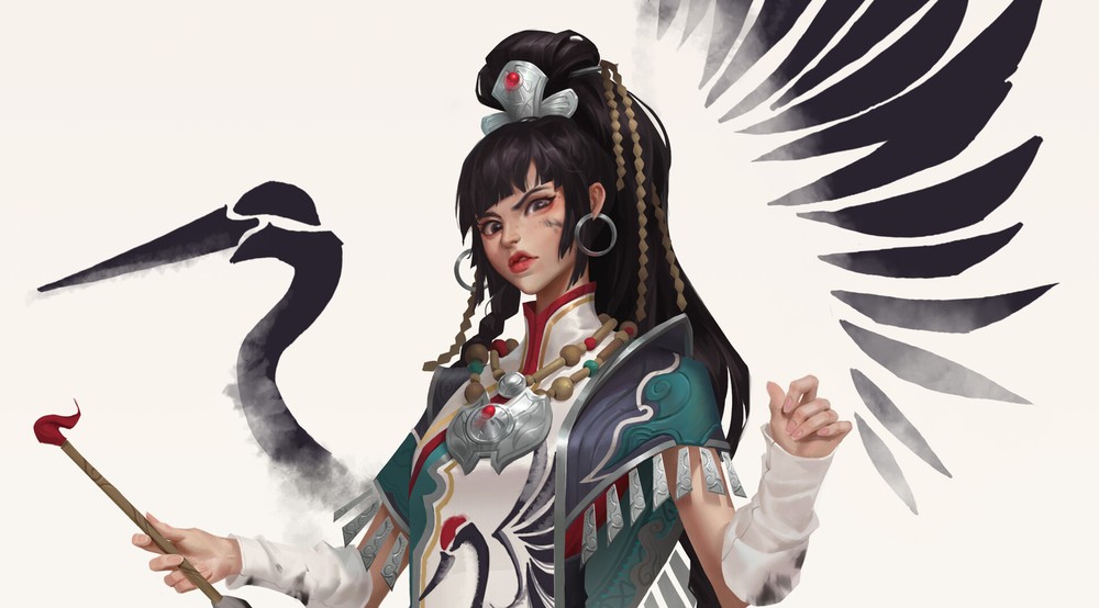 Anime anime girl with wings girls illustration long Playmat Gaming Mat Desk