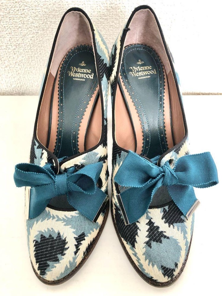 Vivienne Westwood Women 6.5US Pirate Print Pumps Women Designer Shoes Limited Ed