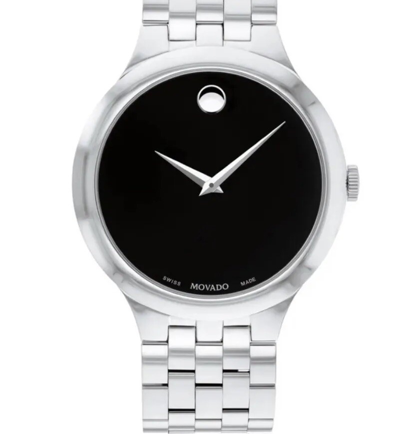 Movado Veturi Black Mens Watch 0607415 Stylish Swiss Design