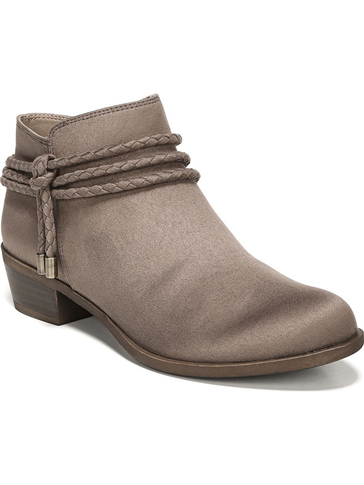 LIFE STRIDE Womens Beige Wrap AStrap Andrea Toe Block Heel Leather Booties 5 M