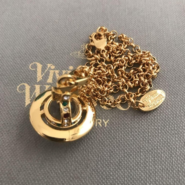 Vivienne Westwood Tiny Orb Necklace Pendant Gold Clear No Box From Japan New F/S