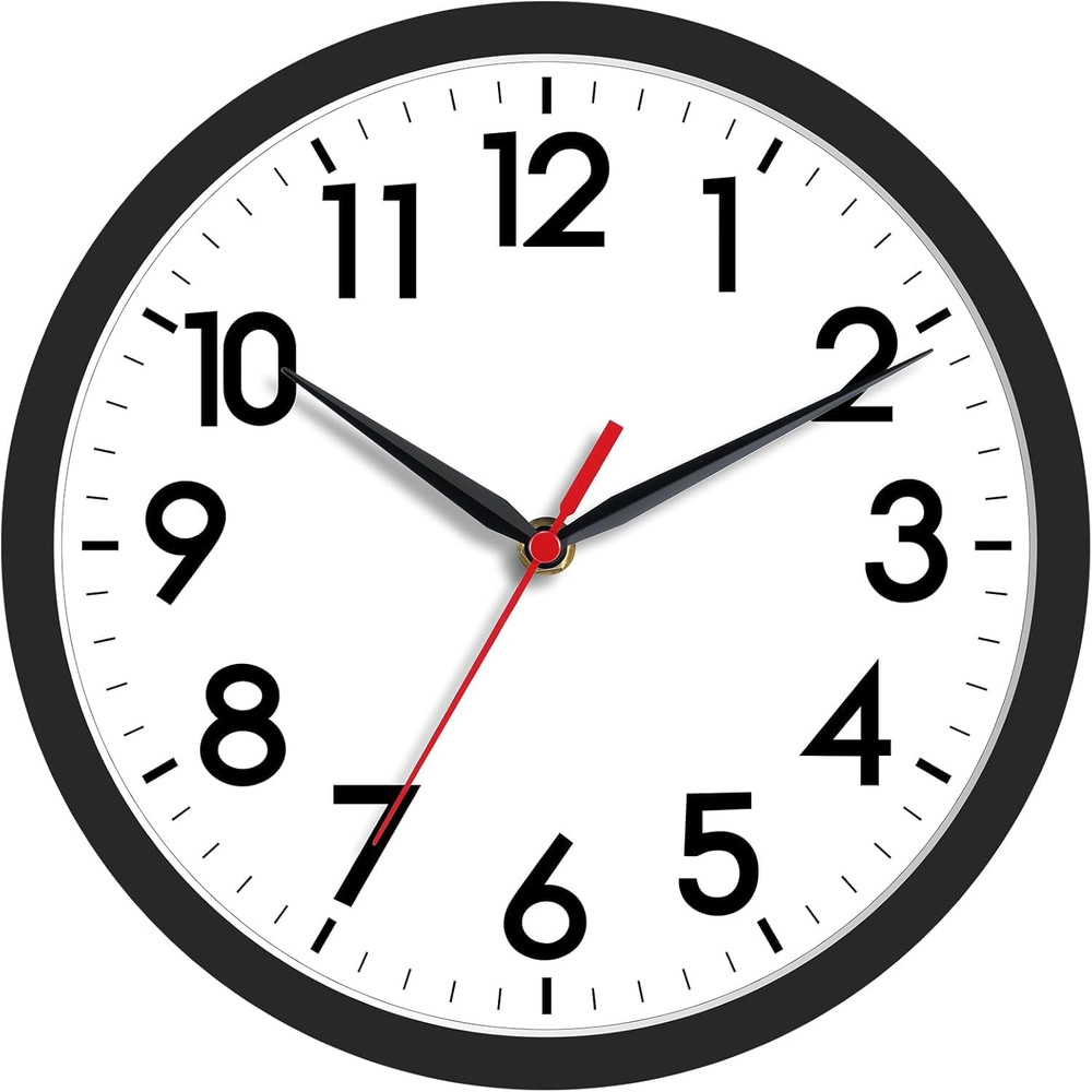 AKCISOT Wall Clock, Modern Small Wall Clocks Battery Operated 8 Inch, Silent Non