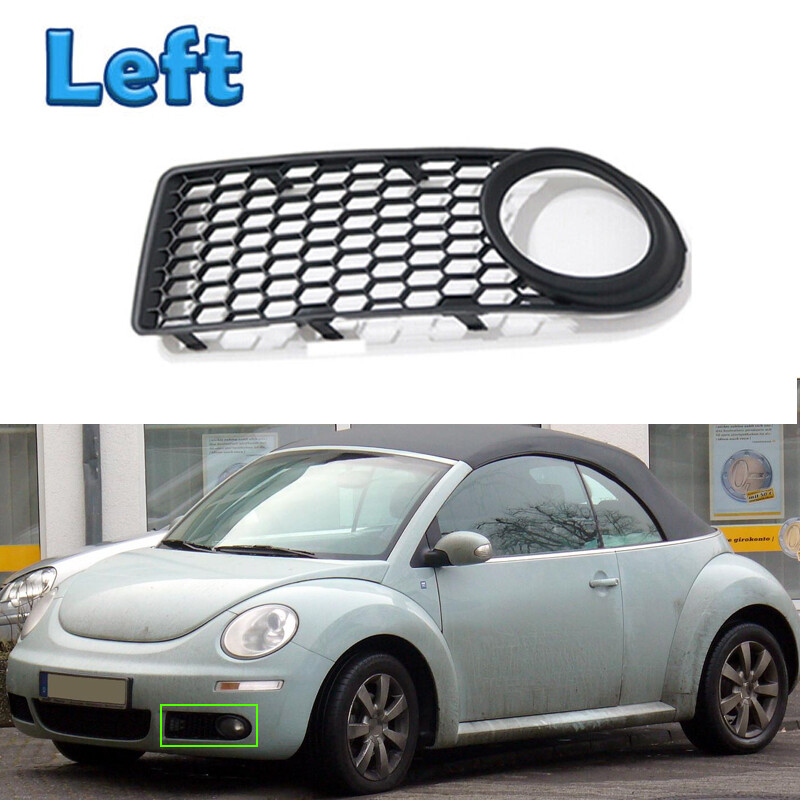 Mesh Grille Front Bumper Fog Lamp Cover Frame Left For VW Beetle/Cabrio 06-11