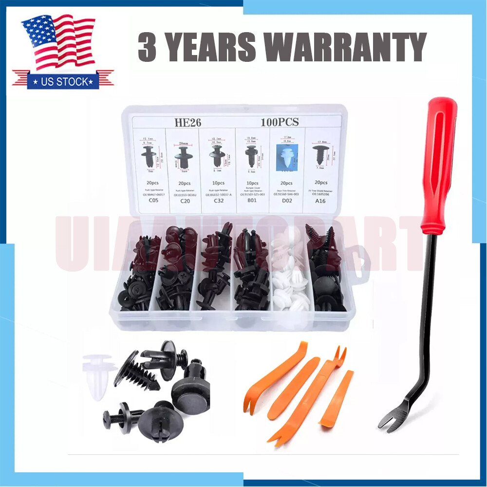 For Honda Car Retainer Clips Auto Fasteners Push Trim Clips Pin Rivet Bumper Kit