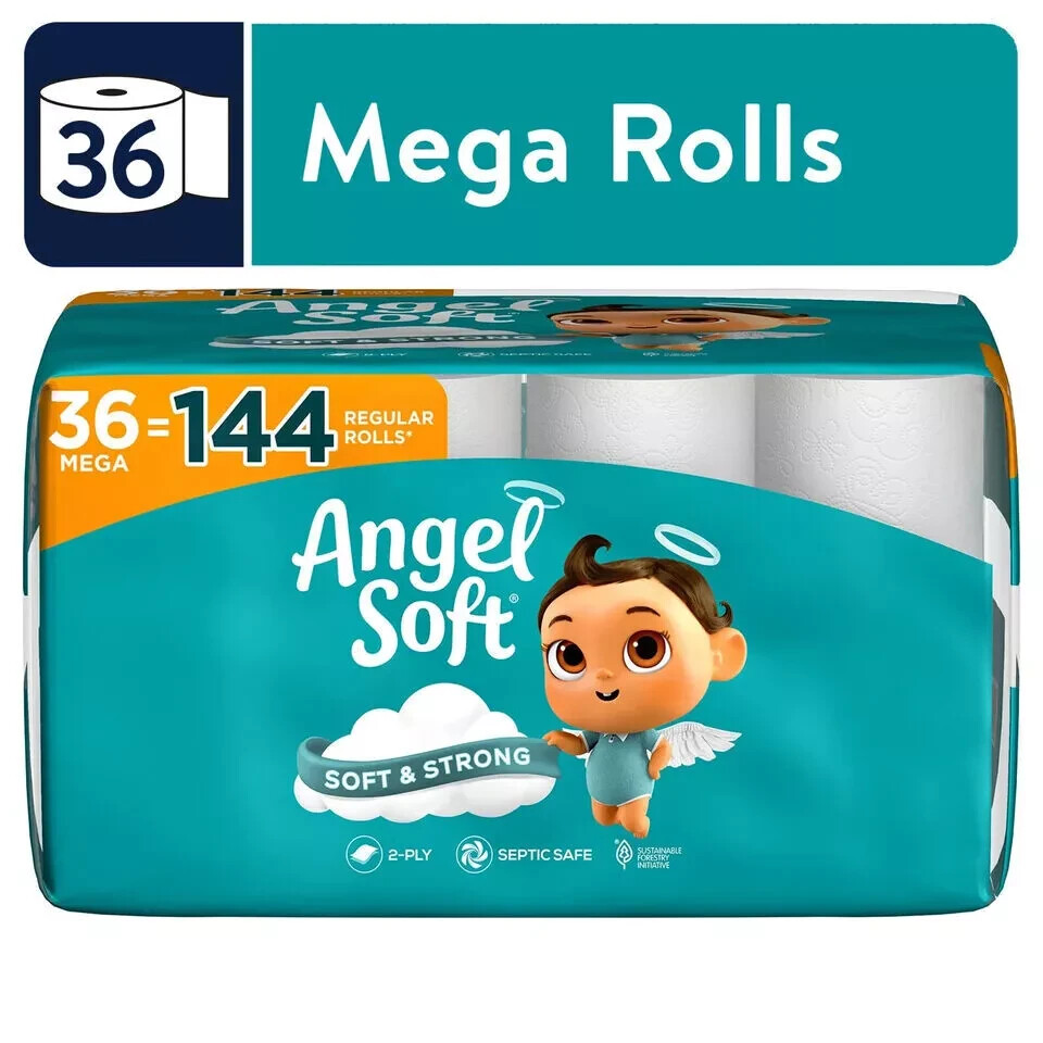 Angel Soft Toilet Paper, 36 Mega Rolls, 2-Ply Toilet Tissue