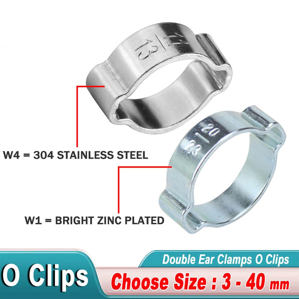 Stainless Steel Double Ear Clamps BZP Mikalor Hose Pipe for Fuel Air Water-image