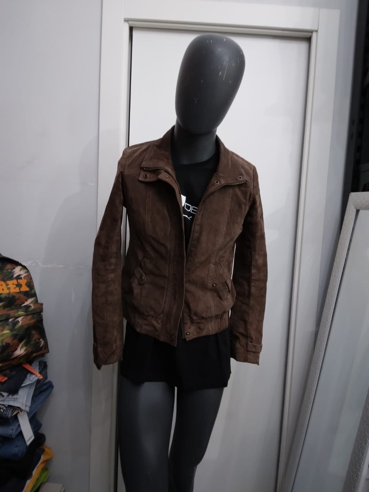 Bershka Jacket Genuine Leather Used Man Size L Brown XYC844L