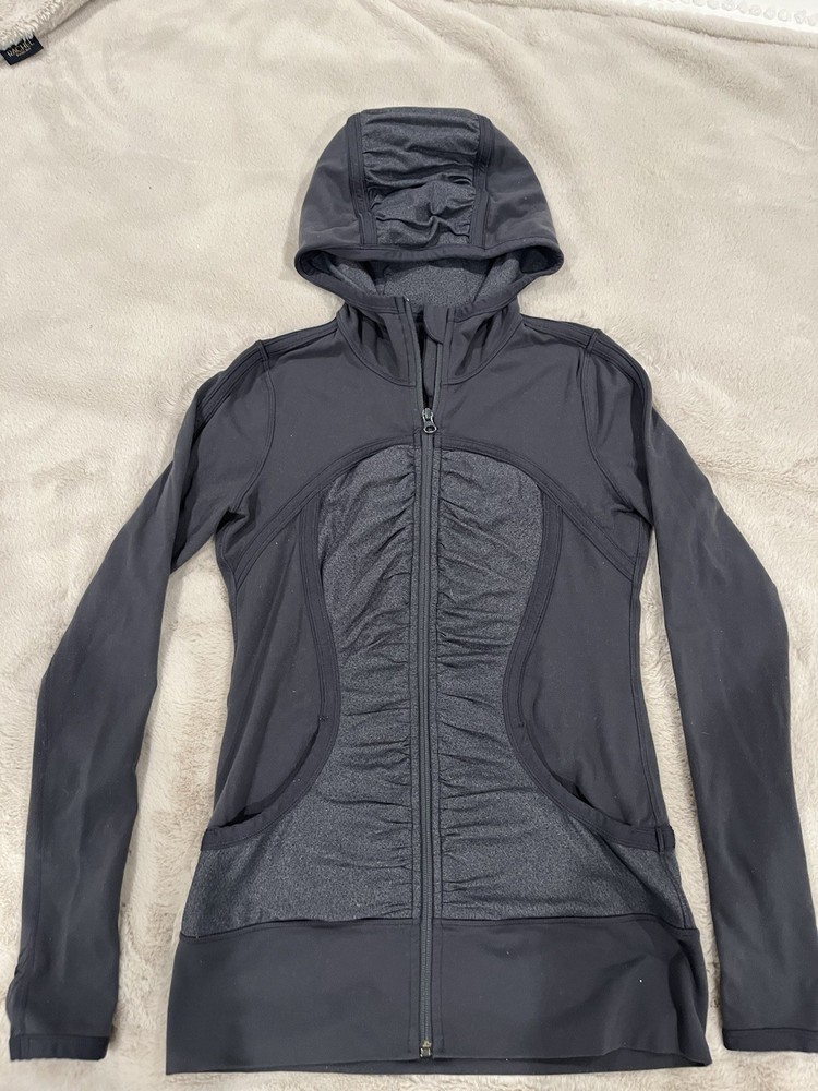 Gray Lululemon Zip Up Hooded Sweatshirt/jacket Size 6