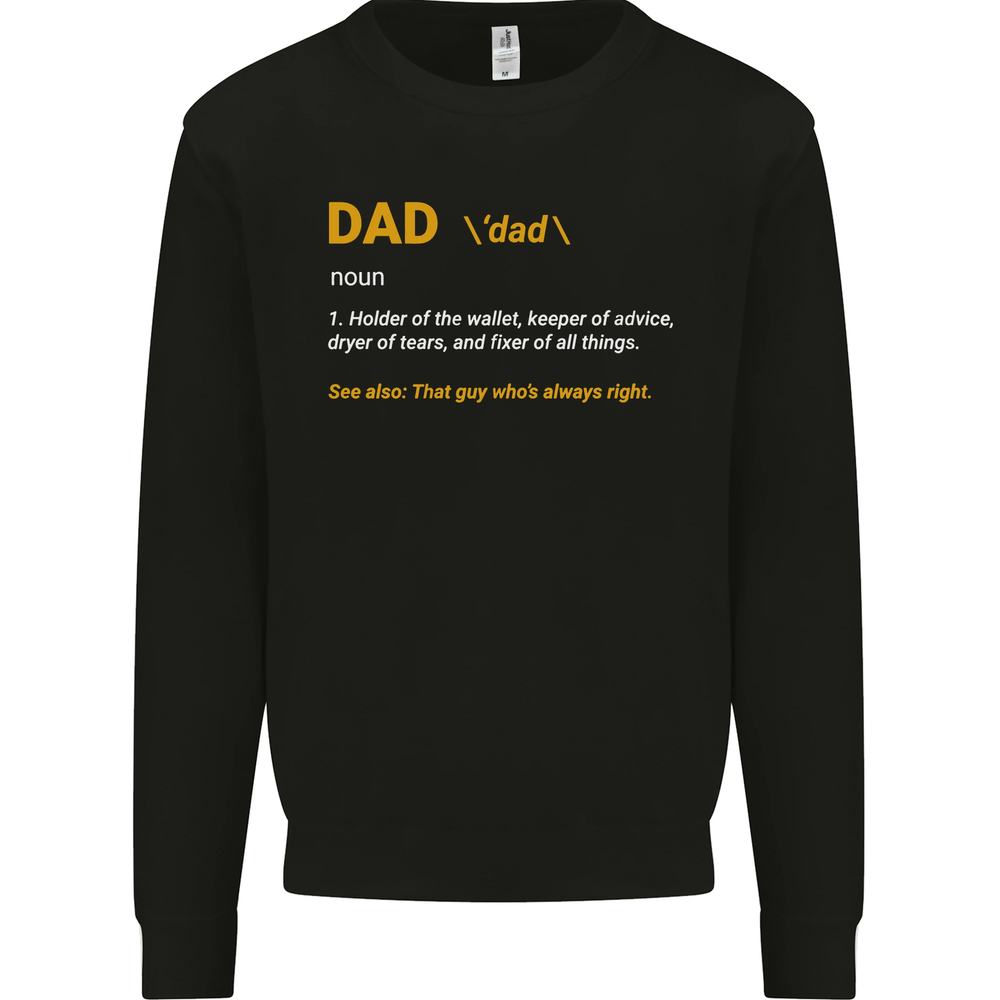 Dad Definition Funny Fathers Day Mens Sweatshirt Jumper