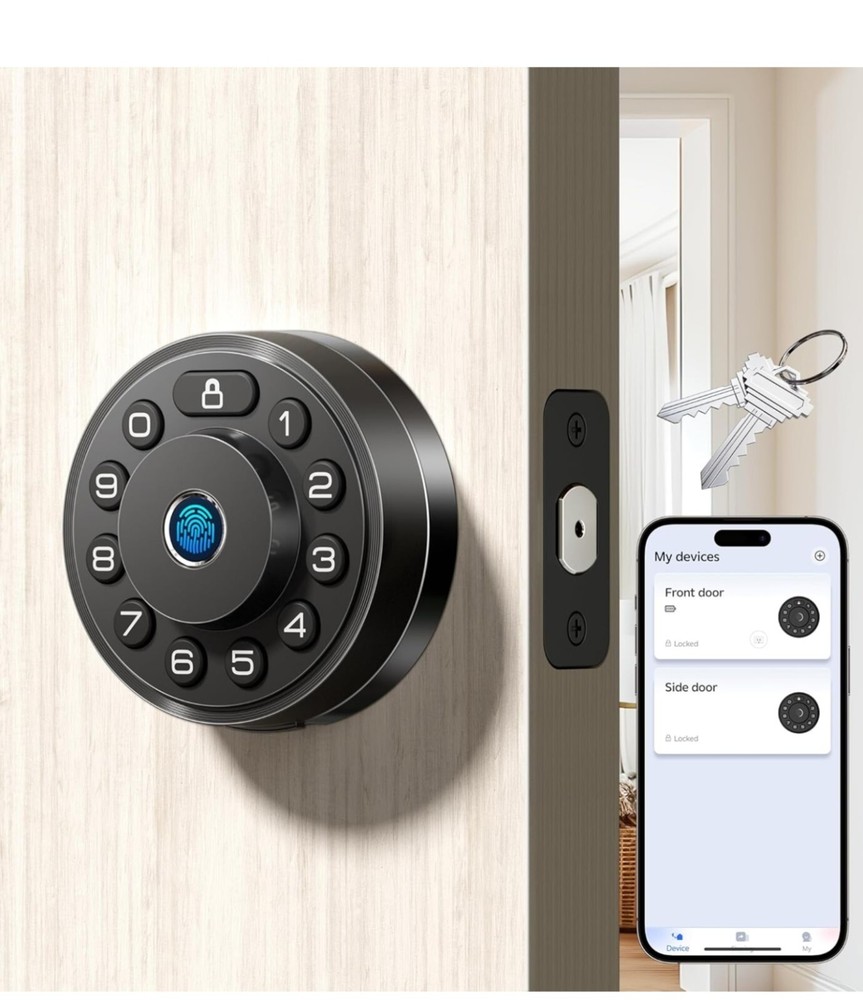 Biometric Smart Lock with Keyless Entry – Remote Control, Voice Access & Easy Installation