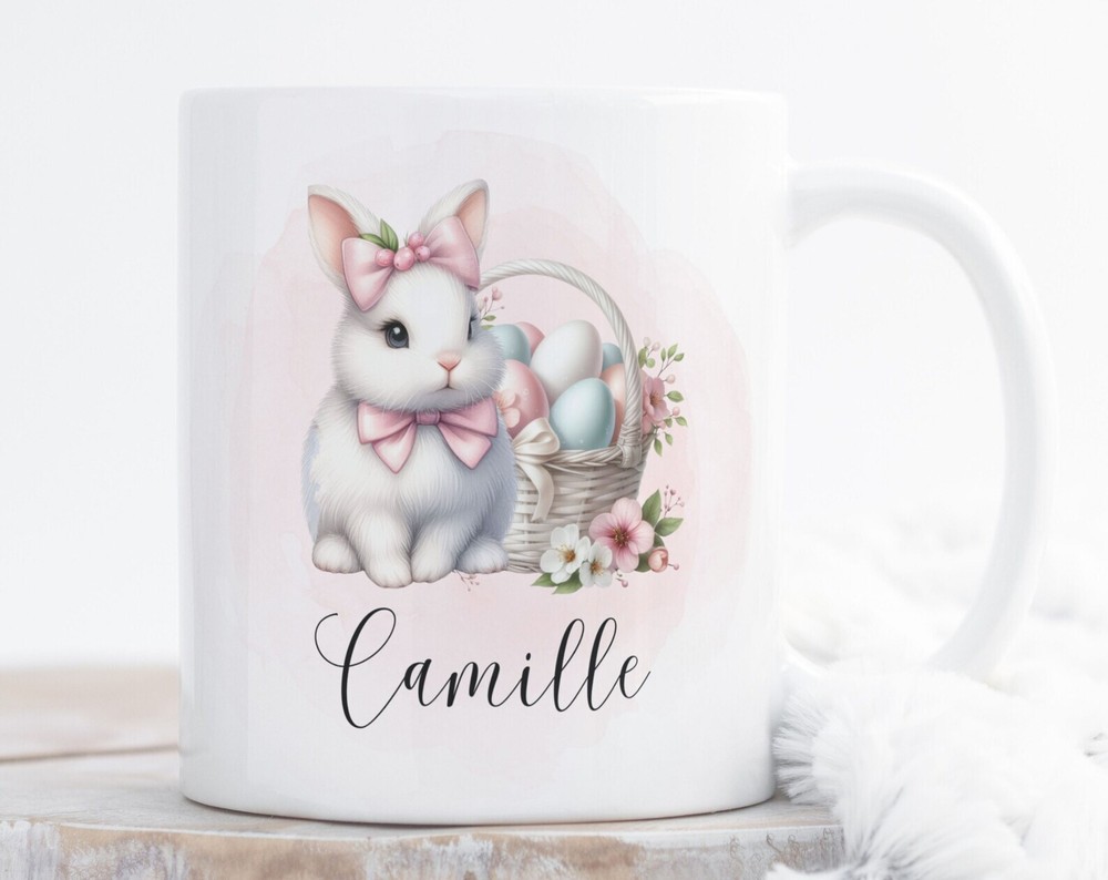 Easter Bunny Personalized Mug Design Png Cute Baby Bunny Watercolor Mug Easter E