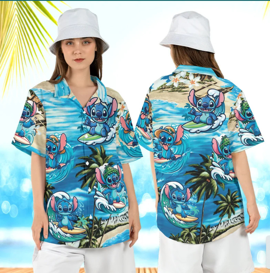 Stitch Tropical 3D HAWAII SHIRT Mother Day Gift All Over Print Best Price-image