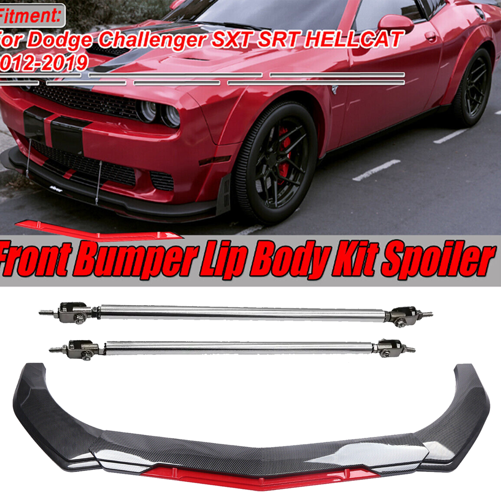 Carbon Fiber Front Bumper Lip Spoiler Splitter for Dodge Challenger S