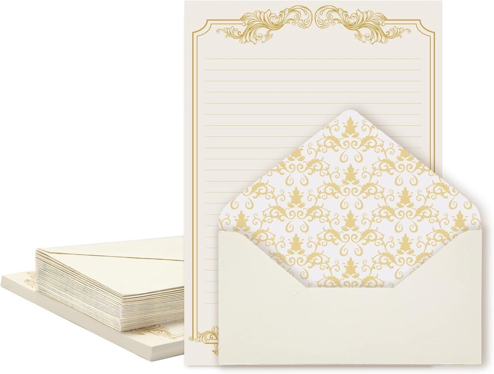 90 Pieces Stationery Set with Envelopes (60 Vintage-Style Paper Sheets + 30