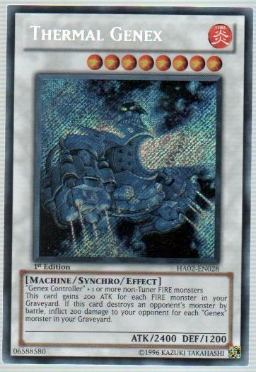 Thermal Genex HA02-EN028 Secret Rare 1st Edition Heavily Played Condition
