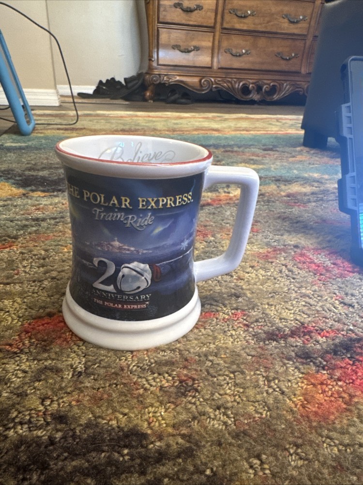 The Polar Express Train Ride 20th Anniversary Believe Coffee Tea Cup Mug