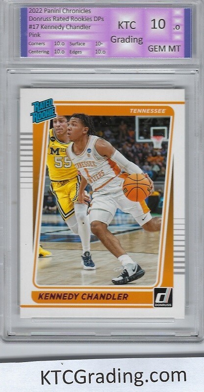 2022 Chronicles Kennedy Chandler Pink GEM MT Rookie Card with KTC Grading Voucher-image