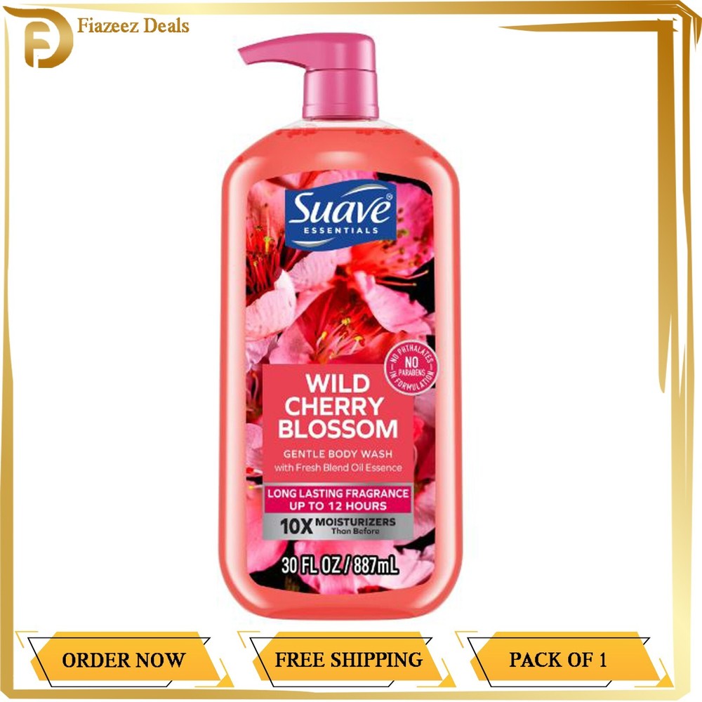 Suave Essentials Wild Cherry Blossom Body Wash 30 oz Free Shipping
