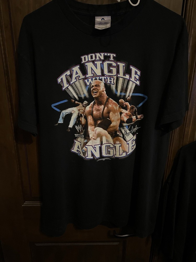 Vintage Y2K WWE Kurt Angle “don’t Tangle With Angle” T Shirt Large