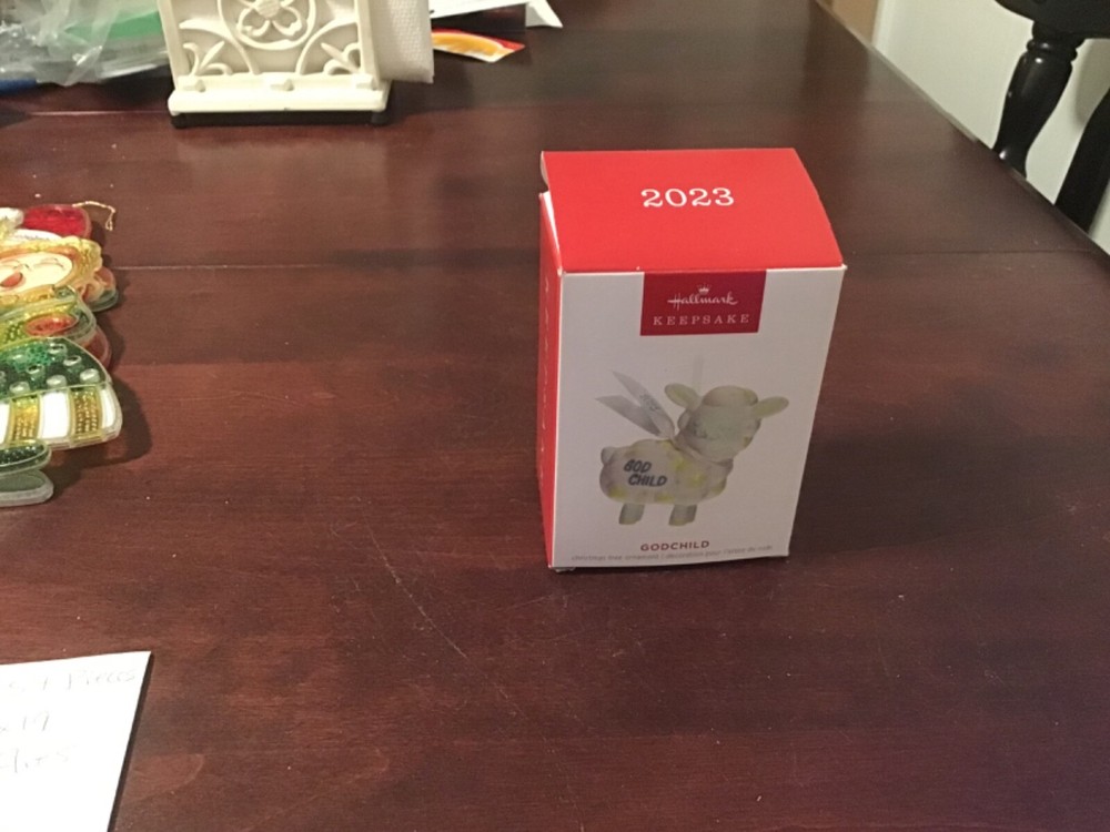2023 Hallmark Keepsake Godchild Lamb Porcelain Christmas Ornament Brand New