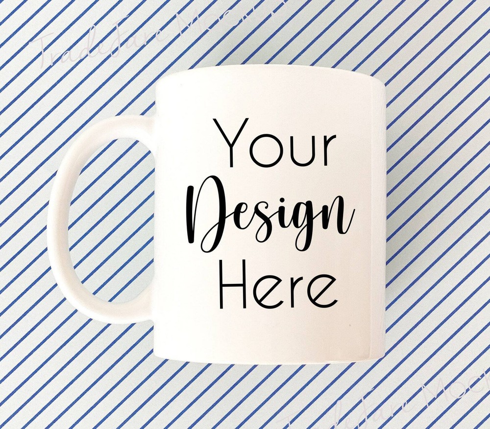 Mug Mockup Mug Mockup Coffee Mug Mockup White Mug Mockup Blue Stripe
