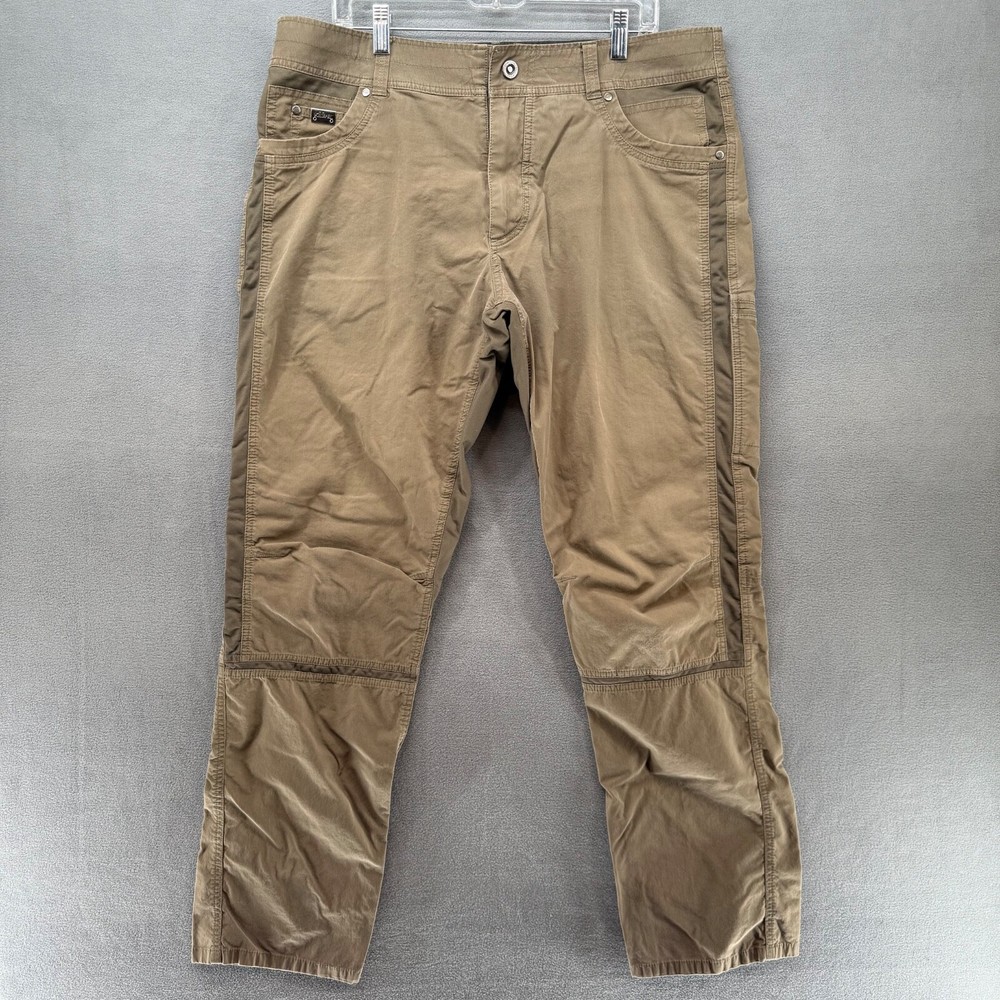 KUHL Radikl Legendary Pants Mens 38x34 Brown Exoskeleton Articulated Knees 5109