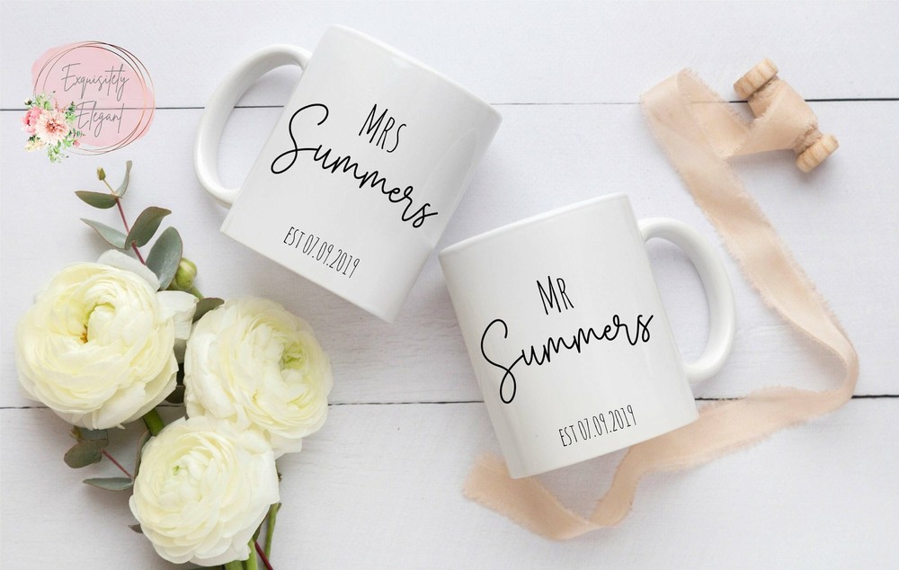 Personalised Couples Mug Wedding Gift Personalised Cup Wedding Mug Mr & Mrs