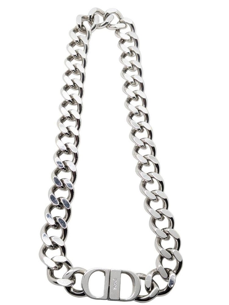 Christian Dior CD Icon Chain Link Necklace in Gold Tone