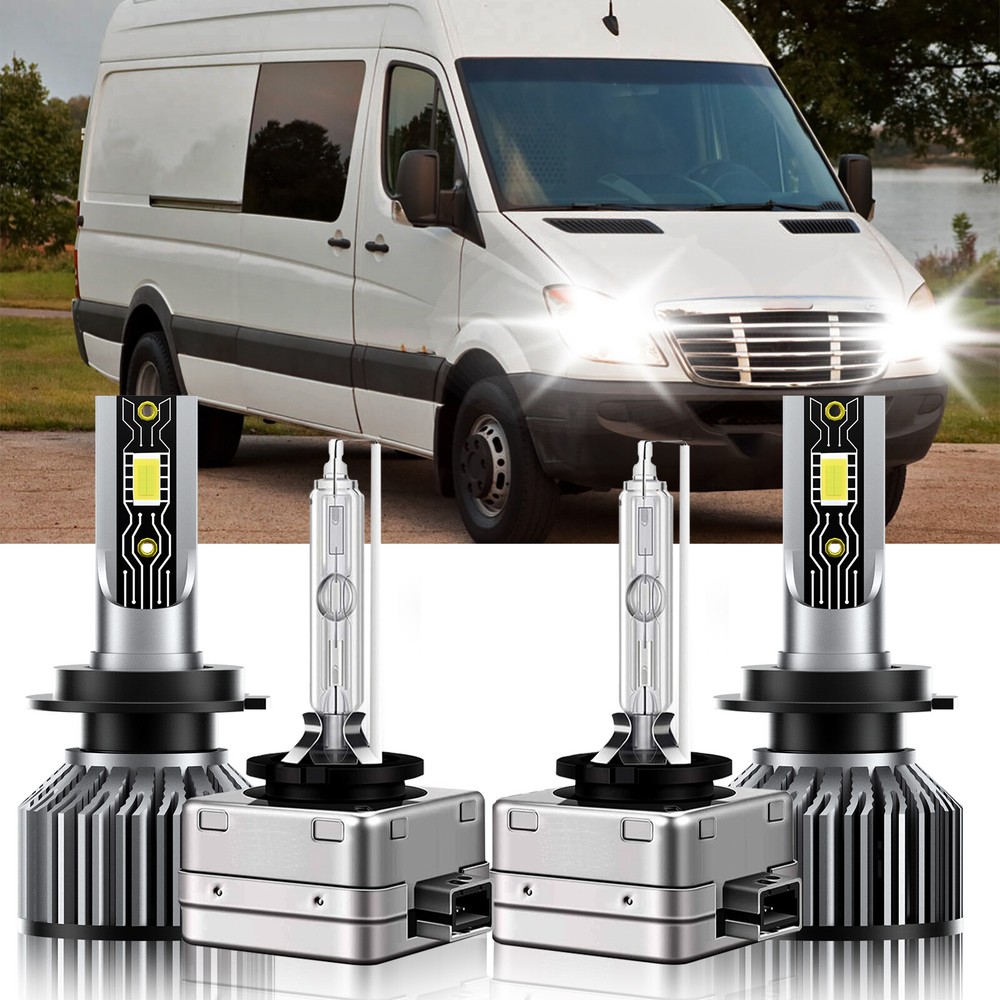For Dodge Sprinter 3500 2007-2009 LED HID Headlight Bulb High Low Beam H7+D1S