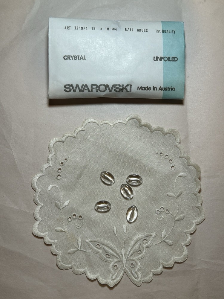 Swarovski 72-Pack 3219/4 Crystal Sew-On Beads 15x10mm Deadstock Factory Pack