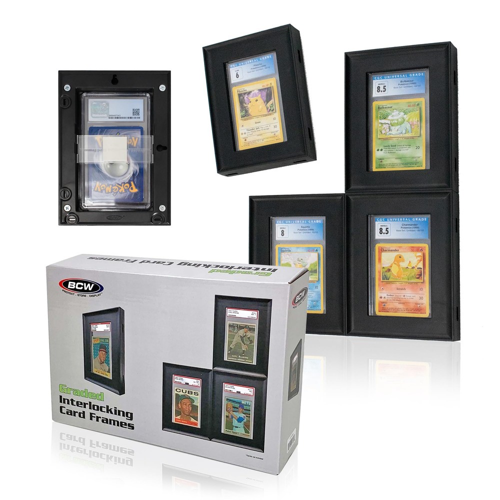 Interlocking Card Frames - Black | Interlocking Frames Ideal for Collectibles...