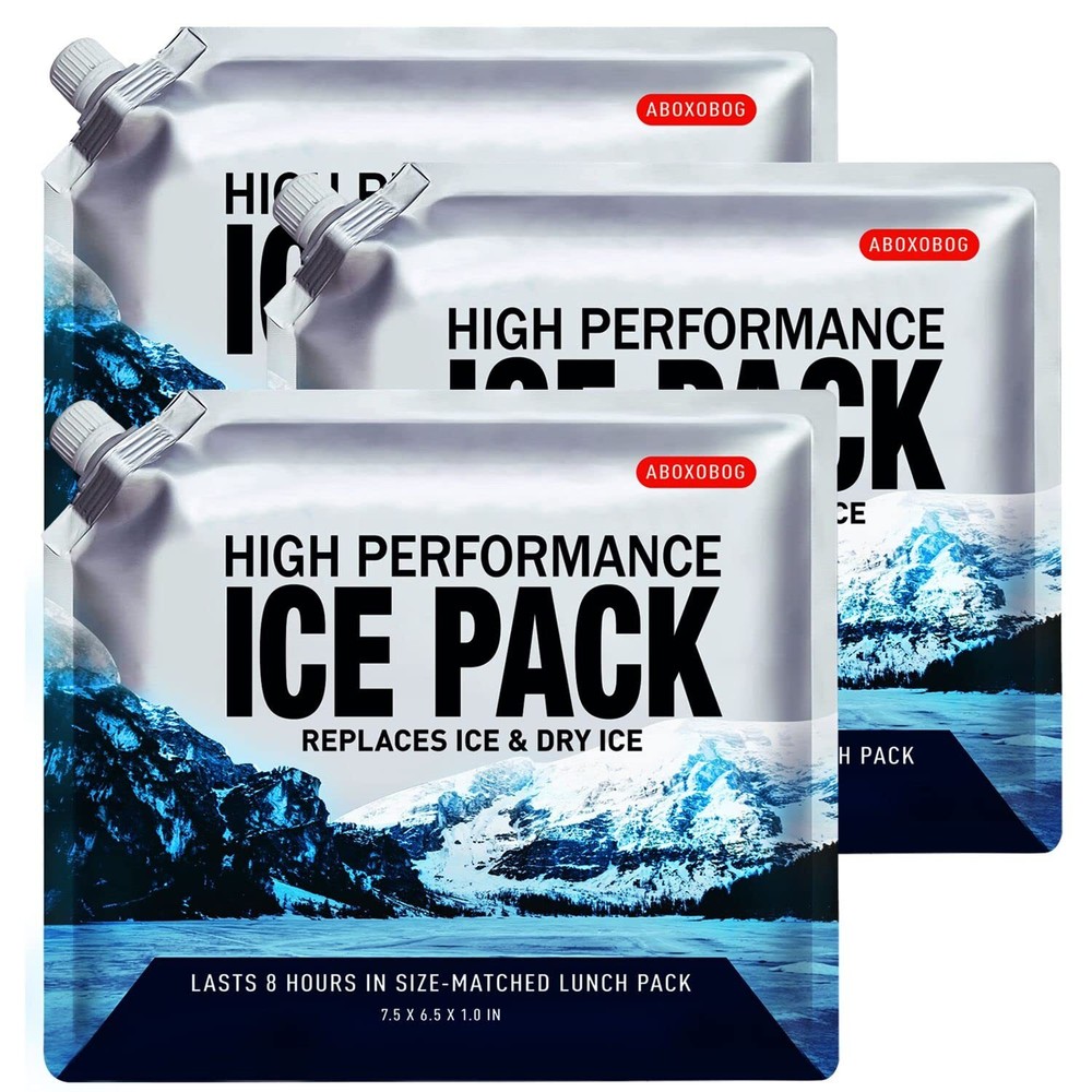 ABOXOBOG Reusable Ice Packs for Coolers Long Lasting Gel Freezer Packs for Co...