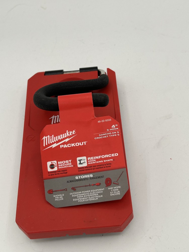 Milwaukee Packout 4-Inch Reinforced S Hook for Secure Tool Storage