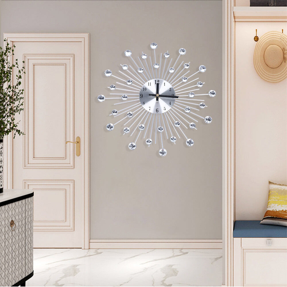 Кристалл настенные часы бесшумный второй сканирующий механизм на батарейках домашний декор