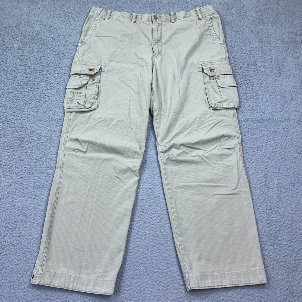 Eddie Bauer Ripstop Heritage Cargo Pant Actual 44x34 Beige Tall Outdoor Workwear