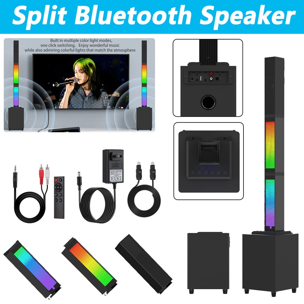With Long Strip RGB Light Home Audio Sound 45W Split BS-68 Bluetooth Sub Speaker