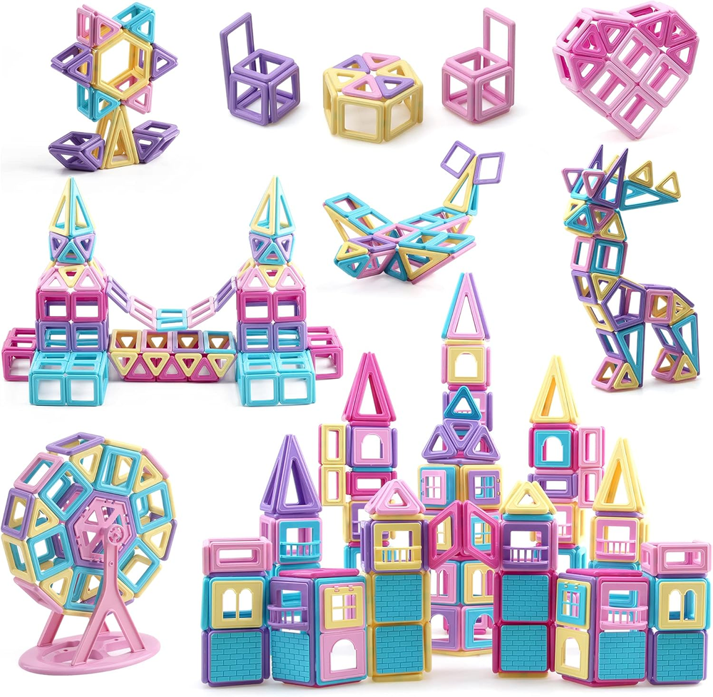 181-Piece Magnetic Building Blocks Set for STEM Learning & Creative Play  