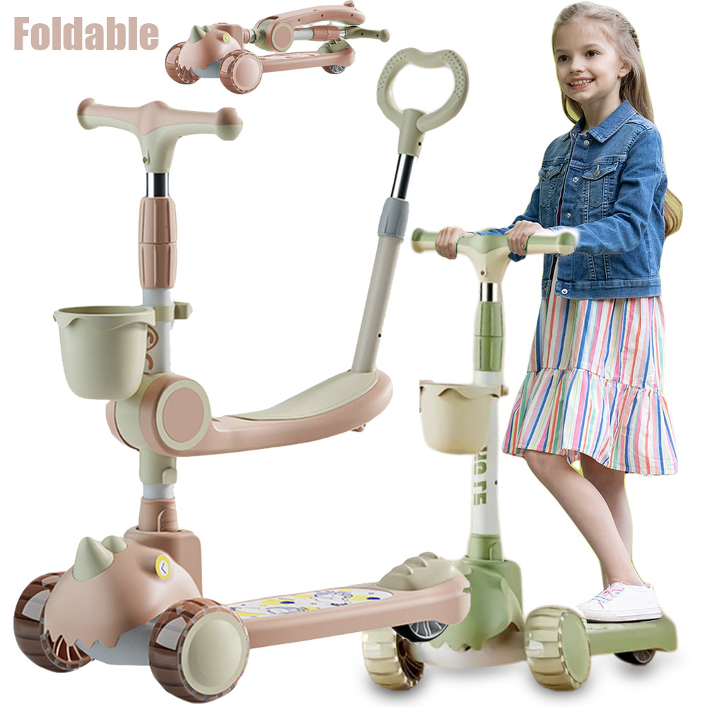 3 Wheels Baby Scooter Handlebars Deck Toddler Kick for 2-12 Years Old Children