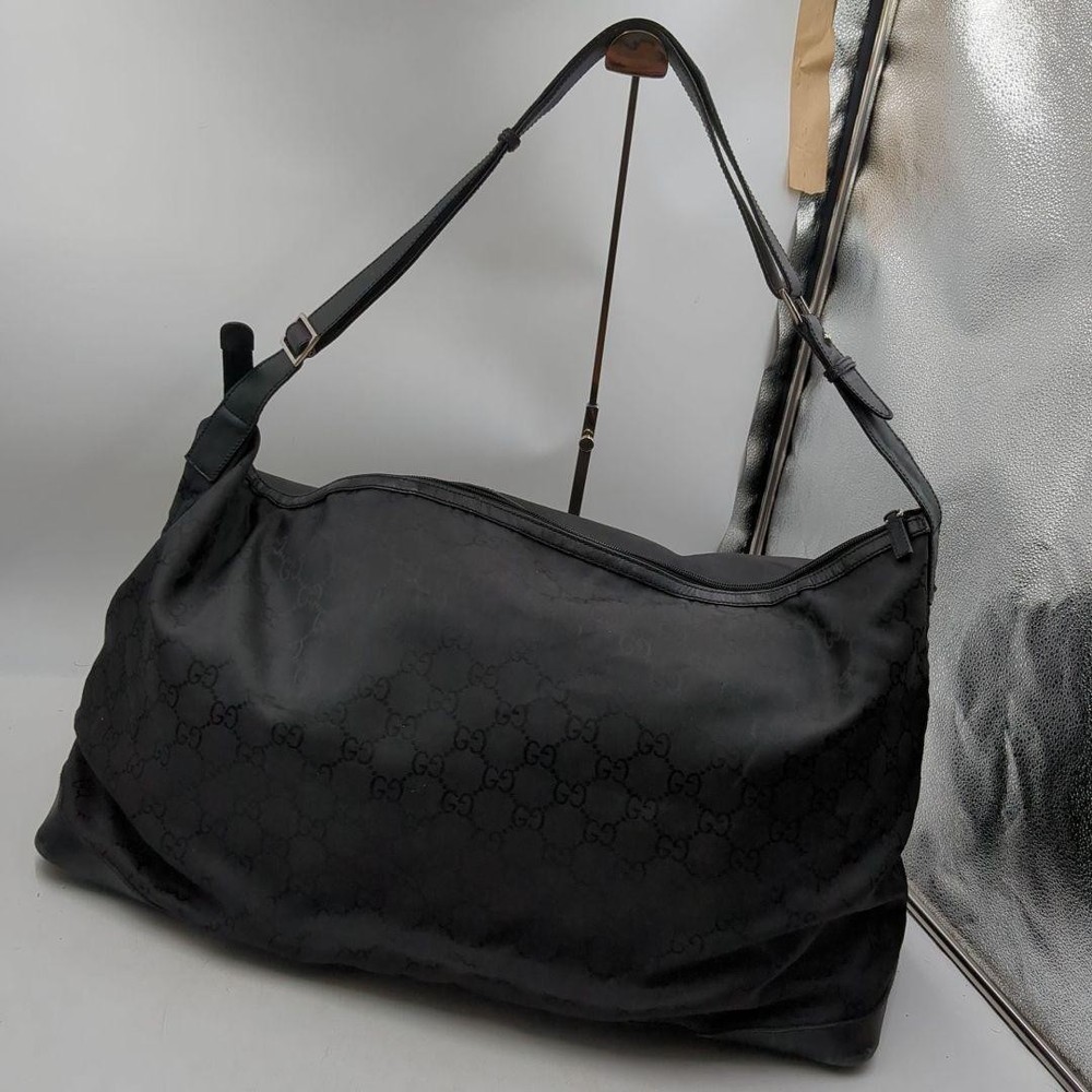GUCCI GG Canvas Shoulder Bag Black Authentic F05291573 105669 200047
